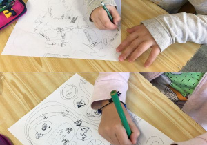 Uczniowie planują i szkicują 