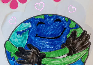 Kolorowanka przedstawia Ziemię.